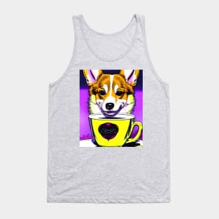 Corgi And Coffee Tank Top